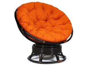 Кресло-качалка Papasan w 23/01 B с подушкой Antique brown, ткань Оранжевый в Чусовом - chusovoj.магазин96.com | фото